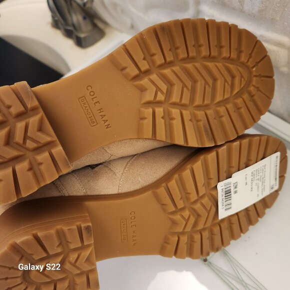 Cole Haan Camea Combat Boots. Sesame Suede. NIB. Size 5.5 - Picture 7 of 11